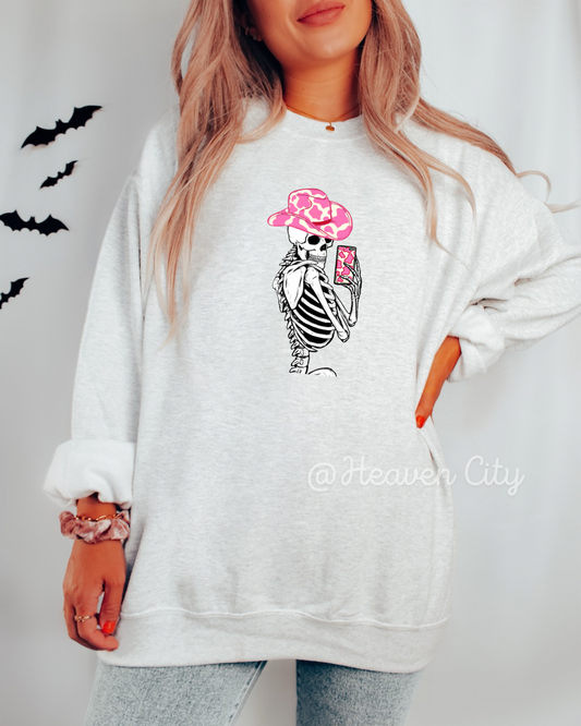 Posing Skeleton Crewneck