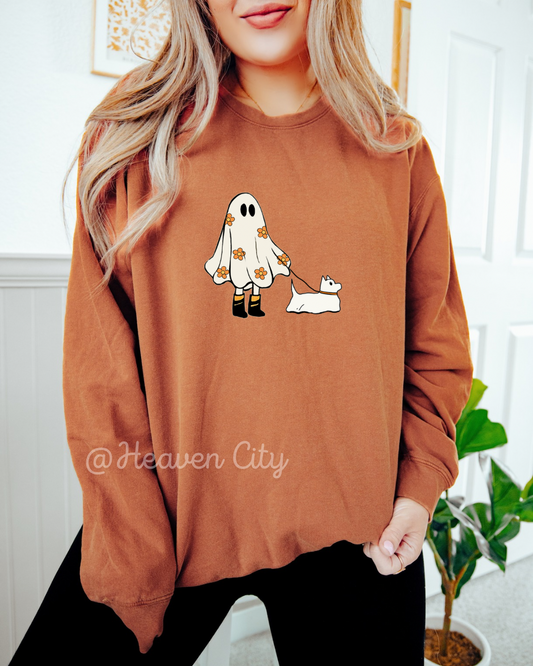 Ghost Walking Dog Crewneck