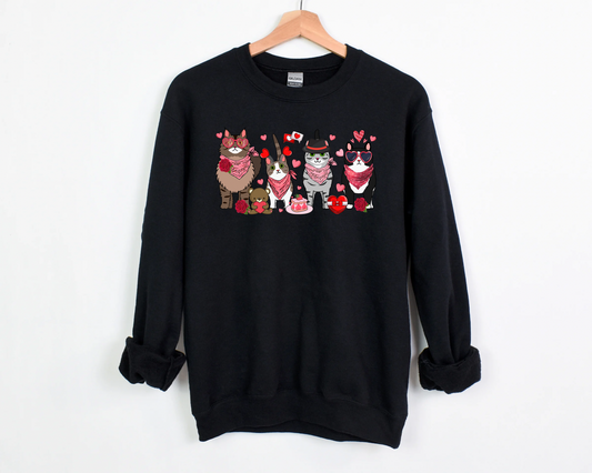 Valentine Cats Sweatshirt